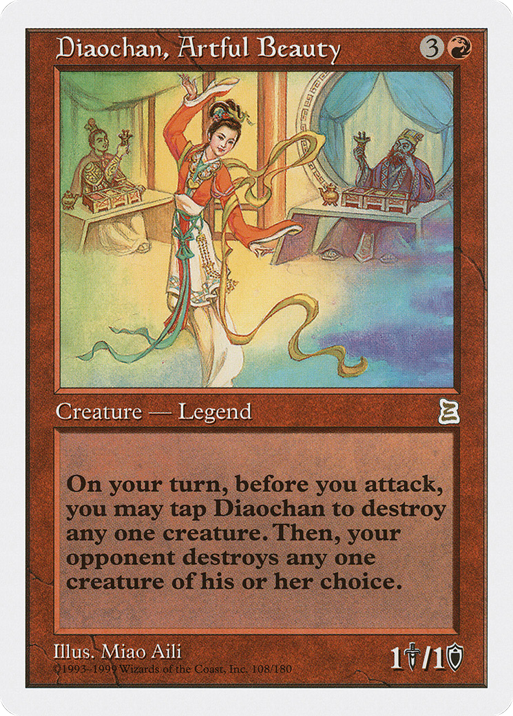 Diaochan, Artful Beauty (PTK-108) [Oldschool] Portal Three Kingdoms MTG Single Wizards of the Coast
