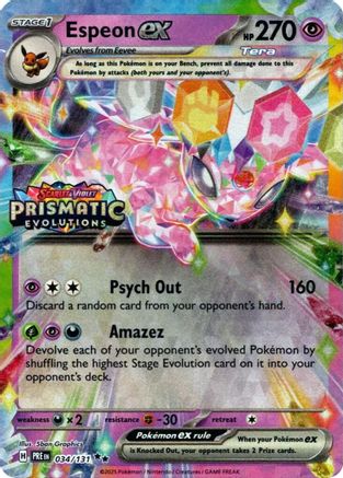 Espeon ex - 034/131 (Prismatic Evolutions Stamp) Holofoil [Misc: Cards & Products] Pokemon Single Pokémon