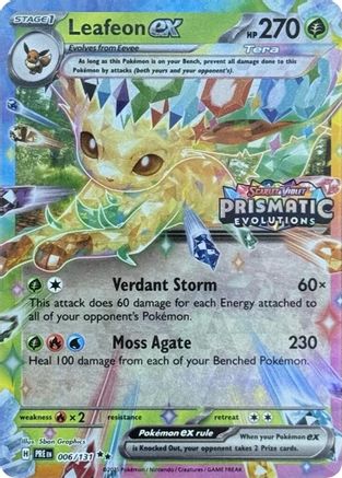 Leafeon ex - 006/131 (Prismatic Evolutions Stamp) Holofoil [Misc: Cards & Products] Pokemon Single Pokémon