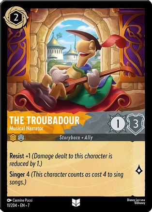 The Troubadour - Musical Narrator (11/204) [Archazias Island] Lorcana Single Disney