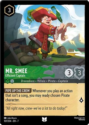 Mr. Smee - Efficient Captain (107/204) [Archazias Island] Cold Foil Lorcana Single Disney