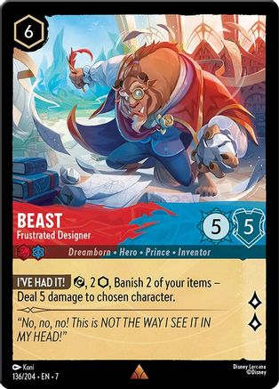 Beast - Frustrated Designer (136/204) [Archazias Island] Lorcana Single Disney