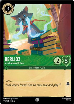 Berlioz - Mischievous Kitten (99/204) [Archazias Island] Cold Foil Lorcana Single Disney