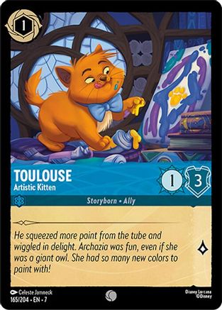 Toulouse - Artistic Kitten (165/204) [Archazias Island] Cold Foil Lorcana Single Disney