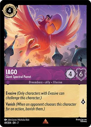 Iago - Giant Spectral Parrot (49/204) [Archazias Island] Cold Foil Lorcana Single Disney