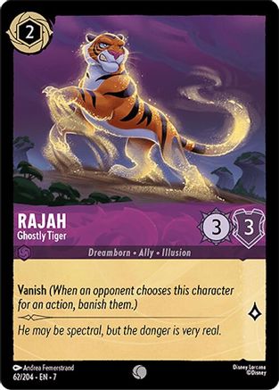 Rajah - Ghostly Tiger (62/204) [Archazias Island] Cold Foil Lorcana Single Disney