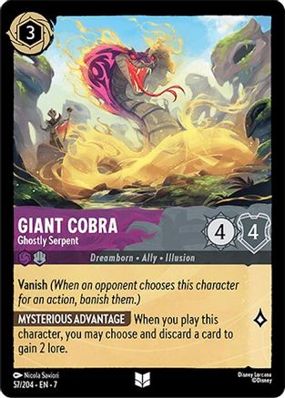 Giant Cobra - Ghostly Serpent (57/204) [Archazias Island] Lorcana Single Disney