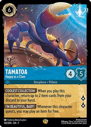 Tamatoa - Happy as a Clam (162/204) [Archazias Island] Lorcana Single Disney
