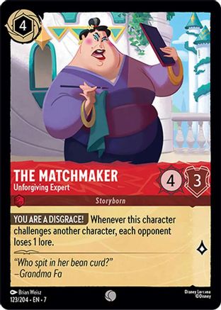 The Matchmaker - Unforgiving Expert (123/204) [Archazias Island] Lorcana Single Disney