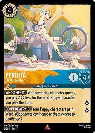 Perdita - Playful Mother (2/204) [Archazias Island] Cold Foil Lorcana Single Disney