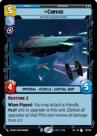 Corvus - Inferno Squadron Raider (038/262) [Jump to Lightspeed] Star Wars: Unlimited Single Disney