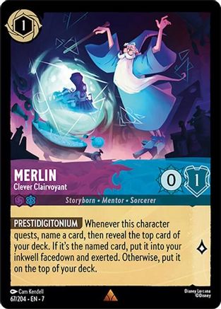 Merlin - Clever Clairvoyant (67/204) [Archazias Island] Cold Foil Lorcana Single Disney