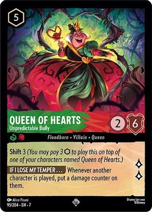Queen of Hearts - Unpredictable Bully (95/204) [Archazias Island] Cold Foil Lorcana Single Disney