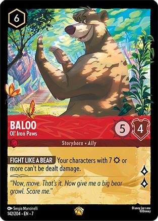 Baloo - Ol' Iron Paws (142/204) [Archazias Island] Lorcana Single Disney