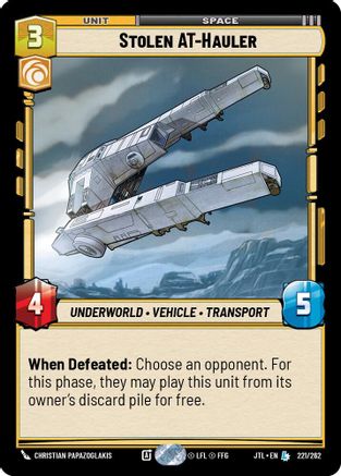 Stolen AT-Hauler (221/262) [Jump to Lightspeed] Star Wars: Unlimited Single Disney