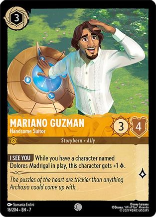 Mariano Guzman - Handsome Suitor (16/204) [Archazias Island] Cold Foil Lorcana Single Disney