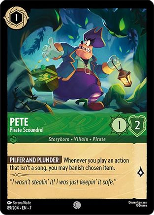 Pete - Pirate Scoundrel (89/204) [Archazias Island] Lorcana Single Disney