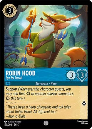 Robin Hood - Eye for Detail (170/204) [Archazias Island] Cold Foil Lorcana Single Disney
