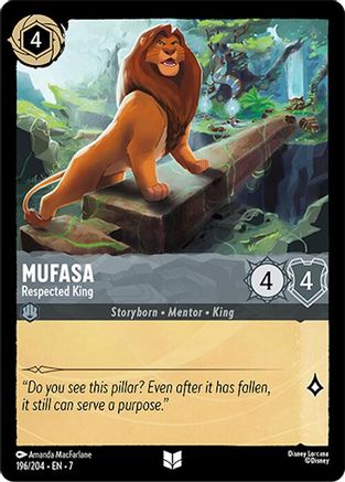 Mufasa - Respected King (196/204) [Archazias Island] Cold Foil Lorcana Single Disney