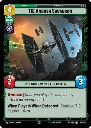 TIE Ambush Squadron (087/262) [Jump to Lightspeed] Star Wars: Unlimited Single Disney