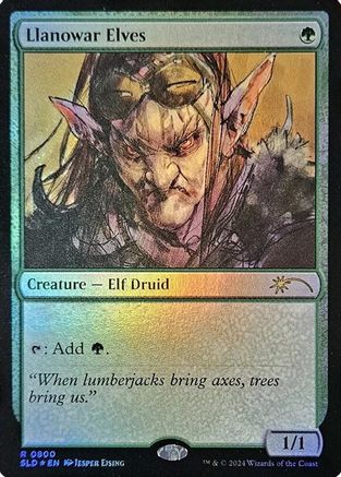 Llanowar Elves (0800) (Rainbow Foil) (SLD-800) [Secret Lair Drop Series] Foil MTG Single Wizards of the Coast
