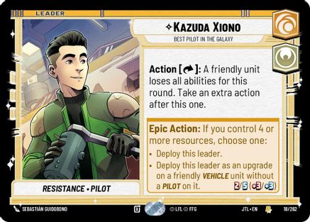 Kazuda Xiono - Best Pilot in the Galaxy (018/262) [Jump to Lightspeed] Star Wars: Unlimited Single Disney