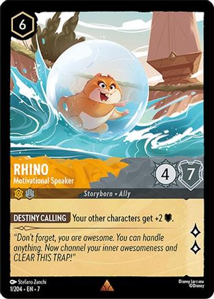 Rhino - Motivational Speaker (1/204) [Archazias Island] Cold Foil Lorcana Single Disney