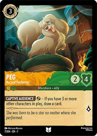 Peg - Natural Performer (7/204) [Archazias Island] Cold Foil Lorcana Single Disney