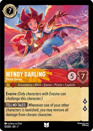 Wendy Darling - Pirate Queen (12/204) [Archazias Island] Cold Foil Lorcana Single Disney