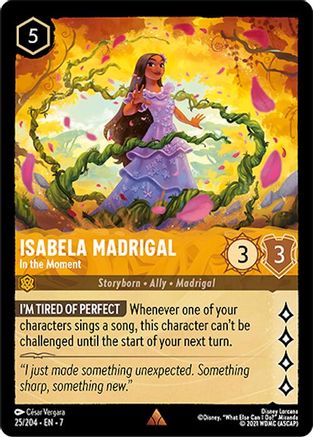 Isabela Madrigal - In the Moment (25/204) [Archazias Island] Cold Foil Lorcana Single Disney