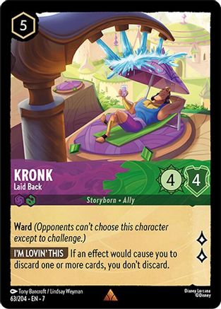 Kronk - Laid Back (63/204) [Archazias Island] Lorcana Single Disney