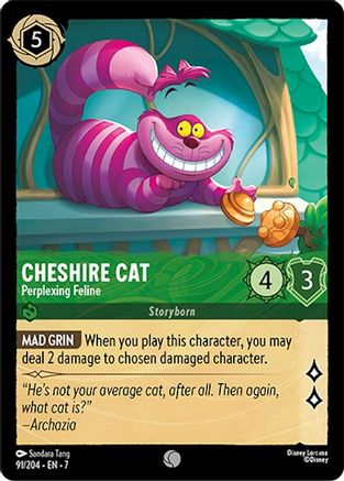 Cheshire Cat - Perplexing Feline (91/204) [Archazias Island] Cold Foil Lorcana Single Disney