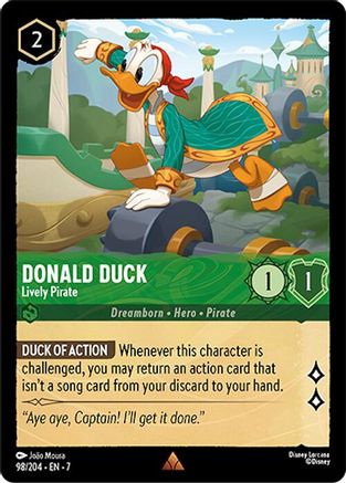 Donald Duck - Lively Pirate (98/204) [Archazias Island] Cold Foil Lorcana Single Disney