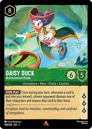 Daisy Duck - Multitalented Pirate (108/204) [Archazias Island] Cold Foil Lorcana Single Disney