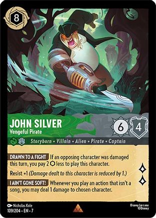 John Silver - Vengeful Pirate (109/204) [Archazias Island] Cold Foil Lorcana Single Disney