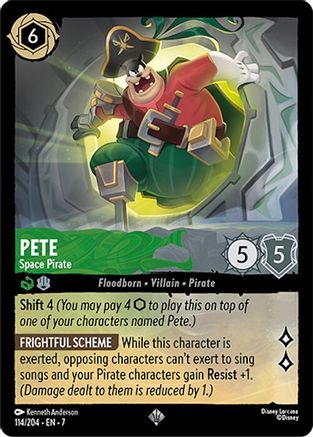 Pete - Space Pirate (114/204) [Archazias Island] Lorcana Single Disney