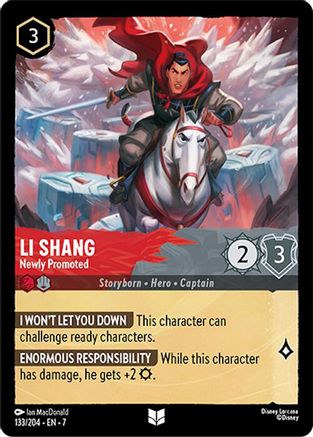 Li Shang - Newly Promoted (133/204) [Archazias Island] Cold Foil Lorcana Single Disney