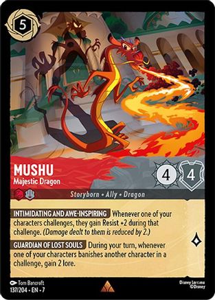Mushu - Majestic Dragon (137/204) [Archazias Island] Cold Foil Lorcana Single Disney