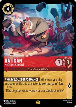 Ratigan - Nefarious Criminal (143/204) [Archazias Island] Cold Foil Lorcana Single Disney
