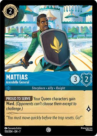 Mattias - Arendelle General (155/204) [Archazias Island] Cold Foil Lorcana Single Disney