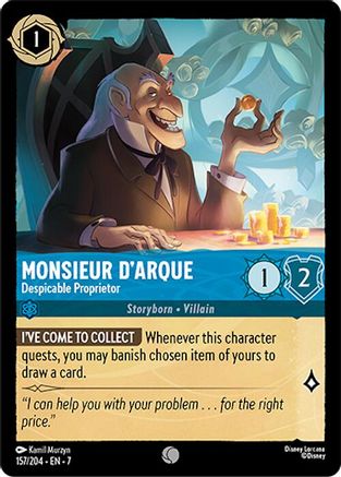 Monsieur D'Arque - Despicable Proprietor (157/204) [Archazias Island] Cold Foil Lorcana Single Disney