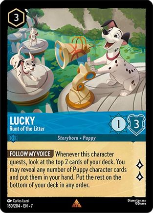 Lucky - Runt of the Litter (160/204) [Archazias Island] Cold Foil Lorcana Single Disney