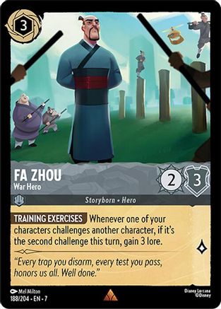 Fa Zhou - War Hero (188/204) [Archazias Island] Cold Foil Lorcana Single Disney