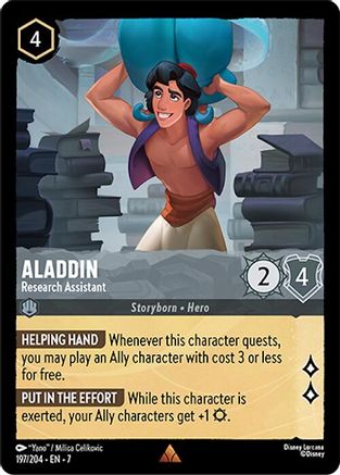 Aladdin - Research Assistant (197/204) [Archazias Island] Lorcana Single Disney