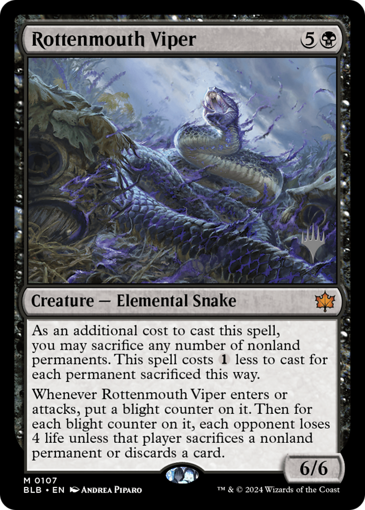 Rottenmouth Viper (PPBLB-107) [Bloomburrow Promos] Foil MTG Single Wizards of the Coast