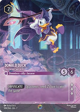 Donald Duck - Flustered Sorcerer (Enchanted) (209/204) [Archazias Island] Holofoil Lorcana Single Disney