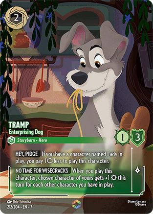 Tramp - Enterprising Dog (Enchanted) (212/204) [Archazias Island] Holofoil Lorcana Single Disney