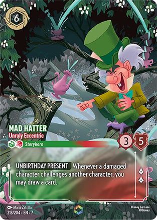 Mad Hatter - Unruly Eccentric (Enchanted) (213/204) [Archazias Island] Holofoil Lorcana Single Disney