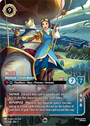 Belle - Mechanic Extraordinaire (Enchanted) (217/204) [Archazias Island] Holofoil Lorcana Single Disney