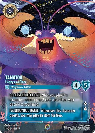 Tamatoa - Happy as a Clam (Enchanted) (219/204) [Archazias Island] Holofoil Lorcana Single Disney
